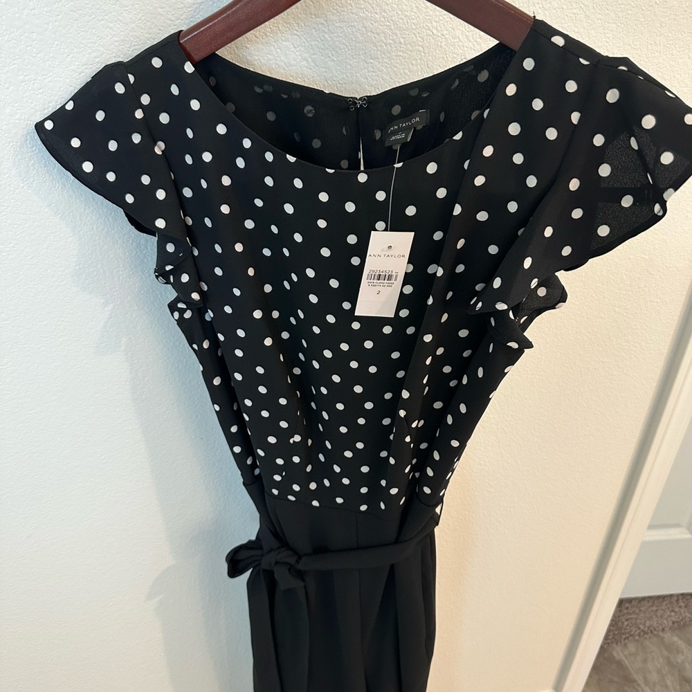 Ann Taylor Black and White Polka Dot Dress